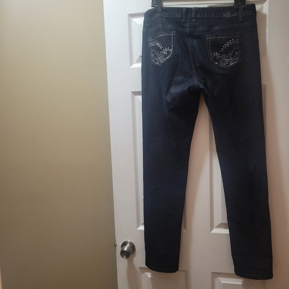 Vintage Brass Jeans Size 15 Black Embellished Bling with studds